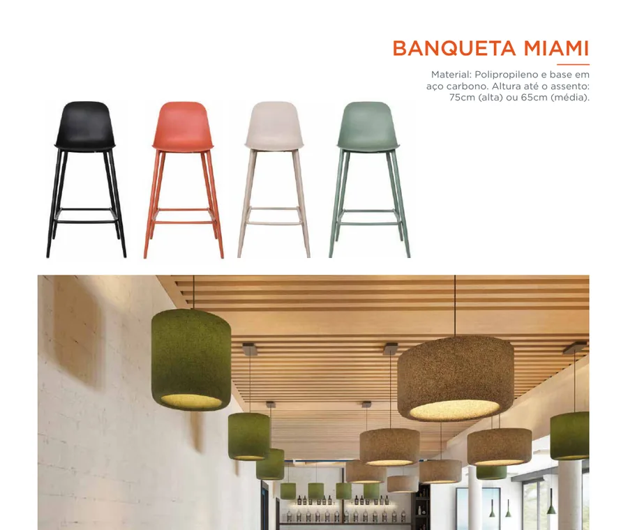 Banqueta Miami Alta e Banqueta Miami Média