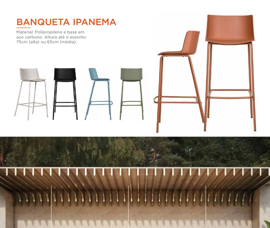 Banqueta Ipanema Alta e Banqueta Ipanema Média