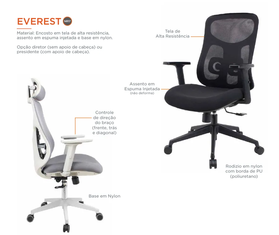 Cadeira Everest Diretor e Cadeira Everest Presidente