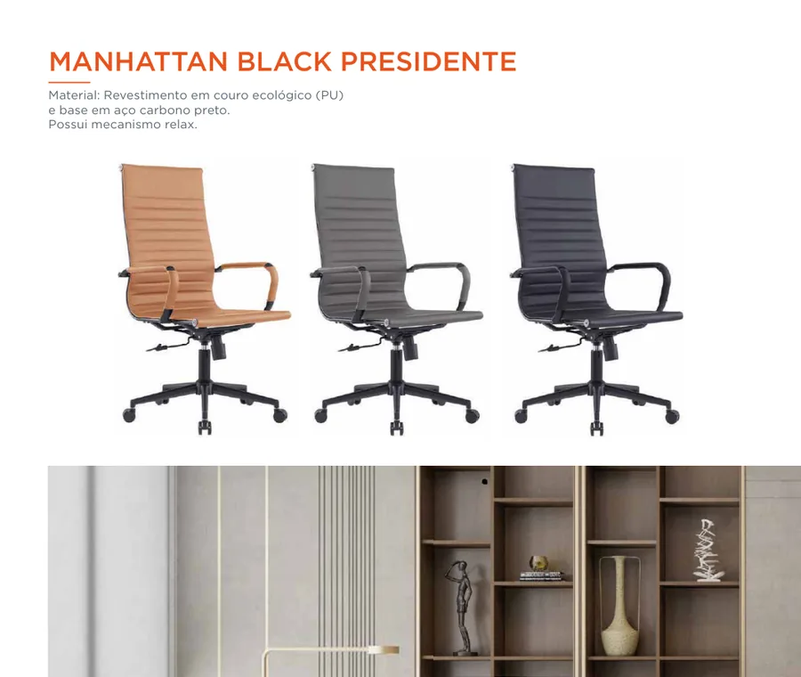 Cadeira Manhattan Black Presidente